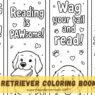 golden retriever coloring bookmarks